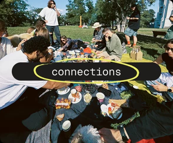 Friends sharing a picnic — your connections.